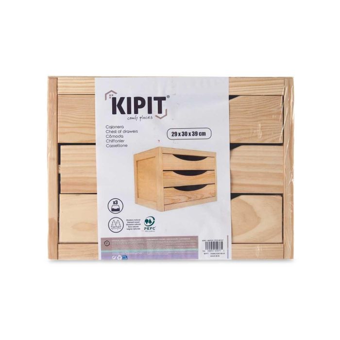 Cajonera Madera 3 Cajones Kipit 30X29CM 2 Cajonera Madera 3 Cajones Kipit 30X29CM 2
