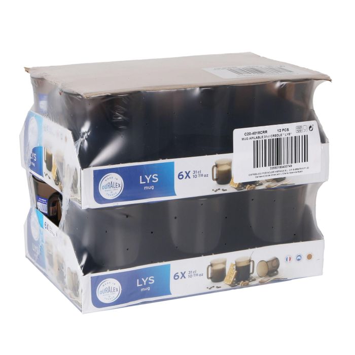 Duralex Mug Apilable Lys Creole 31 cl - Taza de Vidrio para Bebidas Calientes y Frías 10x8x10 cm (12 Unidades) 6