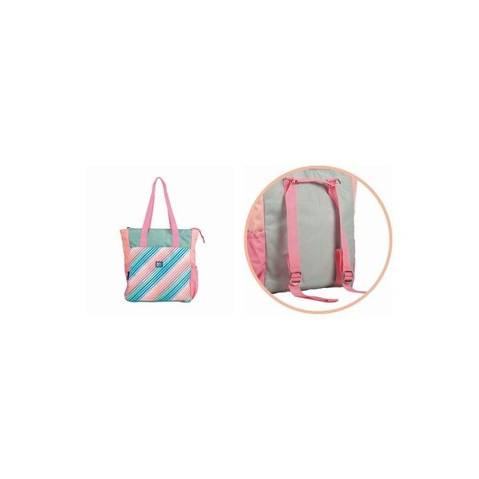 Mochila-Bolso Oxford Color Block Convertible