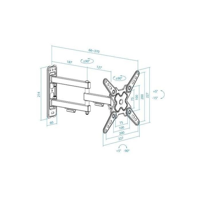 Soporte de Pared Extensible/ Giratorio/ Inclinable TooQ LP1345TN-B para TV de 13-43"/ hasta 20kg 4 Soporte de Pared Extensible/ Giratorio/ Inclinable TooQ LP1345TN-B para TV de 13-43"/ hasta 20kg 4
