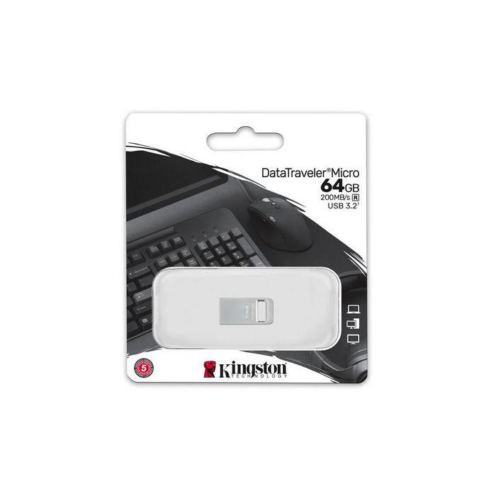 Kingston 64GB DataTraveler Micro 200MB/s Metal USB 3.2 Gen 1 3 Kingston 64GB DataTraveler Micro 200MB/s Metal USB 3.2 Gen 1 3