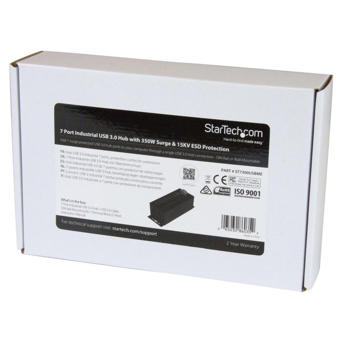 StarTech Hub USB 3.0 Industrial de 7 Puertos 7PT IND. USB3 HUB con Adaptador de Corriente y 5Gbps 4