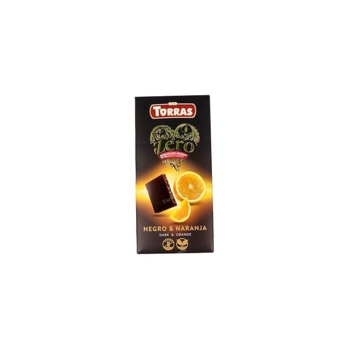 TORRAS Chocolate Negro Zero con Naranja 125g Sin Azúcar