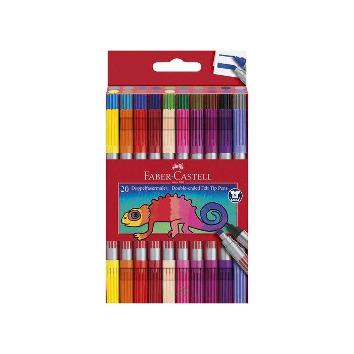 Rotulador Fibra Faber-Castell Doble Punta Caja De 20