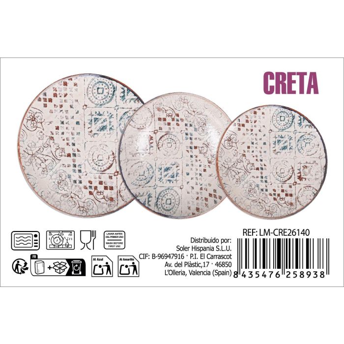 La Mediterranea Vajilla 12 Piezas Creta Monaco Ivory Brillo (2 Unidades) 11 La Mediterranea Vajilla 12 Piezas Creta Monaco Ivory Brillo (2 Unidades) 11
