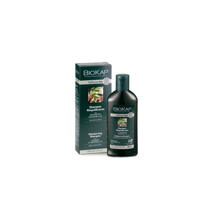 Biokap Champú Reequilibrante Cabello Graso con Jengibre y Uva Roja 200 ml