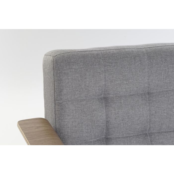 DKD Home Decor Sofa Cama Urban Gris, Marrón y Negro Poliéster Eucalipto Metal Desmontable - 203x87x81cm - Altura Asiento 41cm 2 DKD Home Decor Sofa Cama Urban Gris, Marrón y Negro Poliéster Eucalipto Metal Desmontable - 203x87x81cm - Altura Asiento 41cm 2