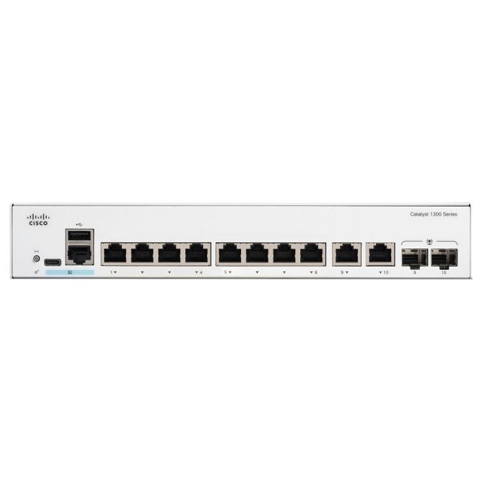 Cisco CATALYST 1300 Switch Gestionado L2 8 Puertos Gigabit Ethernet 10/100/1000 con Montaje en Rack y Fuente de Alimentación Externa Cisco CATALYST 1300 Switch Gestionado L2 8 Puertos Gigabit Ethernet 10/100/1000 con Montaje en Rack y Fuente de Alimentación Externa