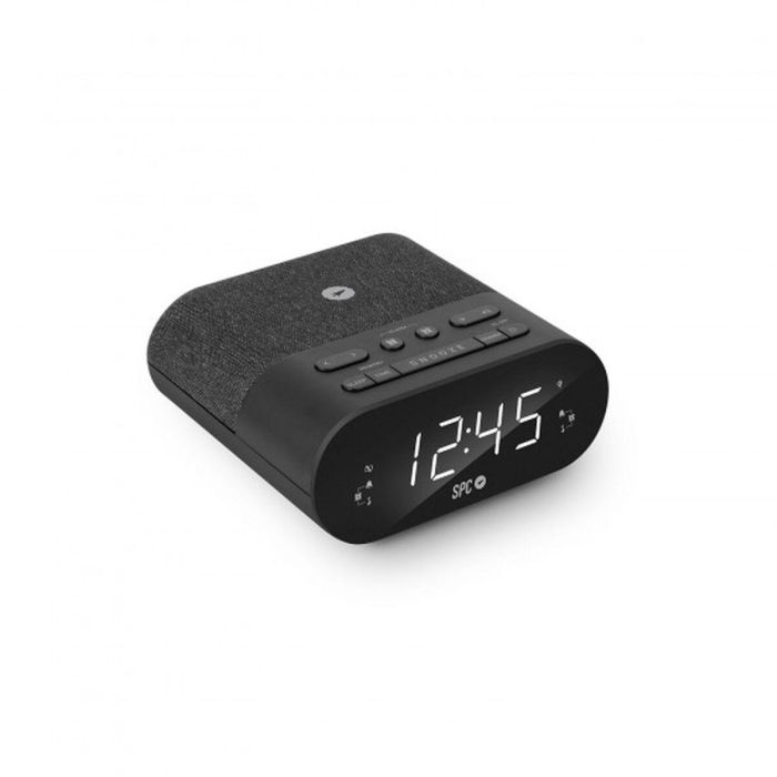 SPC Frodi QI 4587N - Radiodespertador LED con Radio FM, Base de Carga Inalámbrica Qi, Doble Alarma y Puerto USB 4
