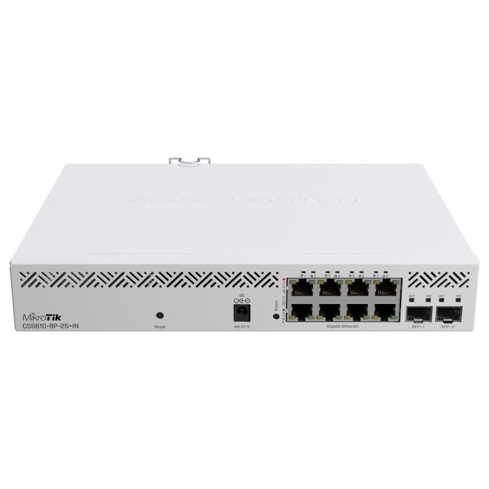 Mikrotik CSS610-8P-2S+IN Cloud Smart Switch Gestionable 8 Puertos Gigabit Ethernet PoE-Out 2 Puertos SFP+ 10 Puertos 1
