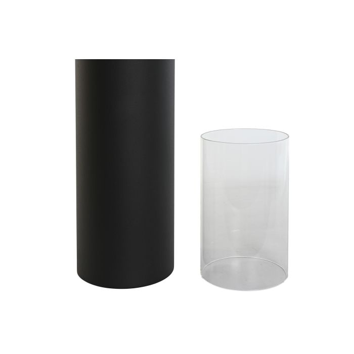 DKD Home Decor Portavelas 27 x 125 x 27 cm Set de 2 Metal Cristal Negro Loft 2 DKD Home Decor Portavelas 27 x 125 x 27 cm Set de 2 Metal Cristal Negro Loft 2