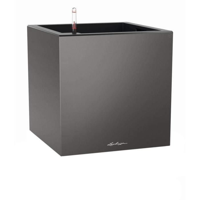 Macetero LECHUZA Canto Premium Cube 40 - juego completo, antracita metalizado Macetero LECHUZA Canto Premium Cube 40 - juego completo, antracita metalizado