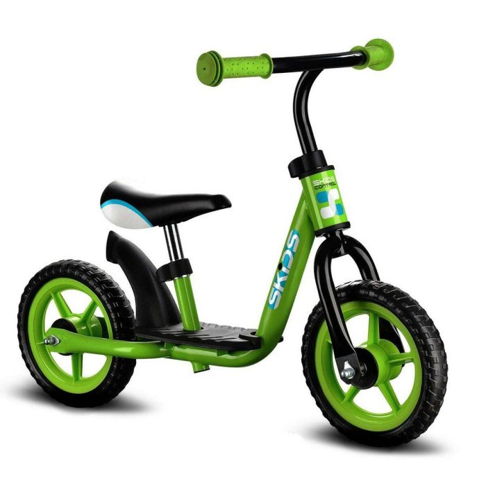 SKIDS CONTROL Bicicleta de equilibrio con reposapiés Verde 10 pulgadas, neumáticos EVA antipinchazos, marco de acero y sillín/manillar ajustables 0 SKIDS CONTROL Bicicleta de equilibrio con reposapiés Verde 10 pulgadas, neumáticos EVA antipinchazos, marco de acero y sillín/manillar ajustables 0