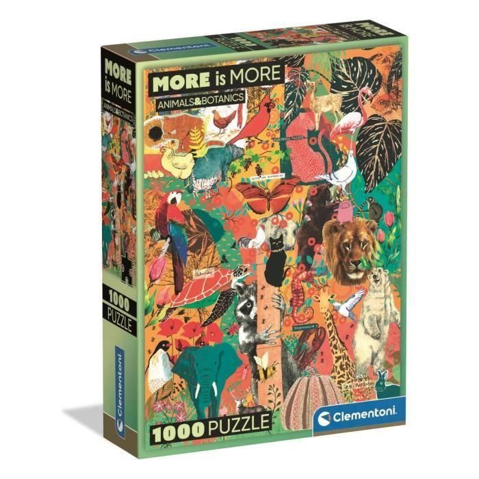 CLEMENTONI - Compacto 1000 piezas - Más es más - Animales y botánica CLEMENTONI - Compacto 1000 piezas - Más es más - Animales y botánica