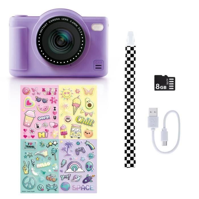 Canal Toys - Creador de Fotos - Cámara Digital Pop Color Morado - Con Tarjeta SD de 32GB incluida 1