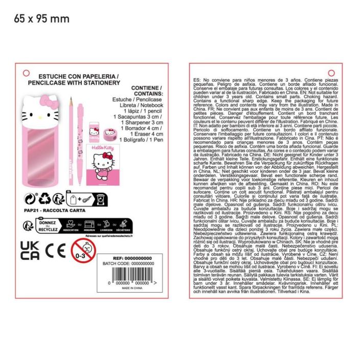 Estuche Escolar con Accesorios Hello Kitty Rosa claro 3