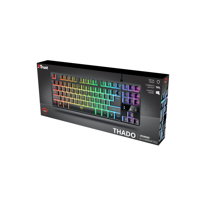 Trust GXT 833 Thado Teclado Gaming USB Tenkeyless (TKL) con Retroiluminación LED, Anti-Ghosting, Negro y Plata 4 Trust GXT 833 Thado Teclado Gaming USB Tenkeyless (TKL) con Retroiluminación LED, Anti-Ghosting, Negro y Plata 4