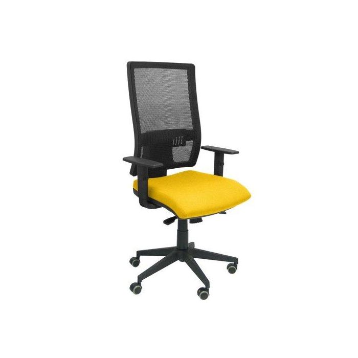 Silla Piqueras Y Crespo Horna Brazos Regulables Mecanismo Sincro Apoyo Lumbar Respaldo Malla Transpirable Y Asiento Tapizado Bali Amarillo