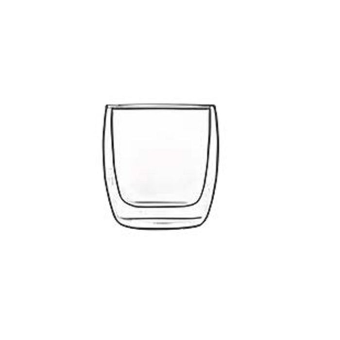 Luigi Bormioli Vaso Térmico de Vidrio Borosilicato Doble Pared Michelangelo 110 ml (2 Unidades) Apto Lavavajillas/Microondas