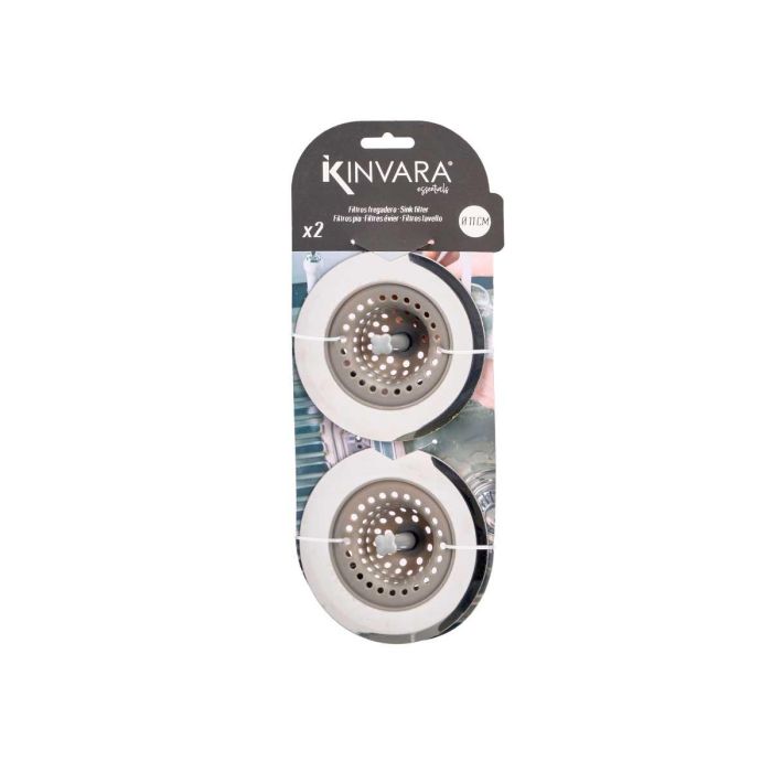 Set 2 Filtros Fregadero Kinvara 12x30x3 cm, Gris y Negro (12 Unidades) 1 Set 2 Filtros Fregadero Kinvara 12x30x3 cm, Gris y Negro (12 Unidades) 1