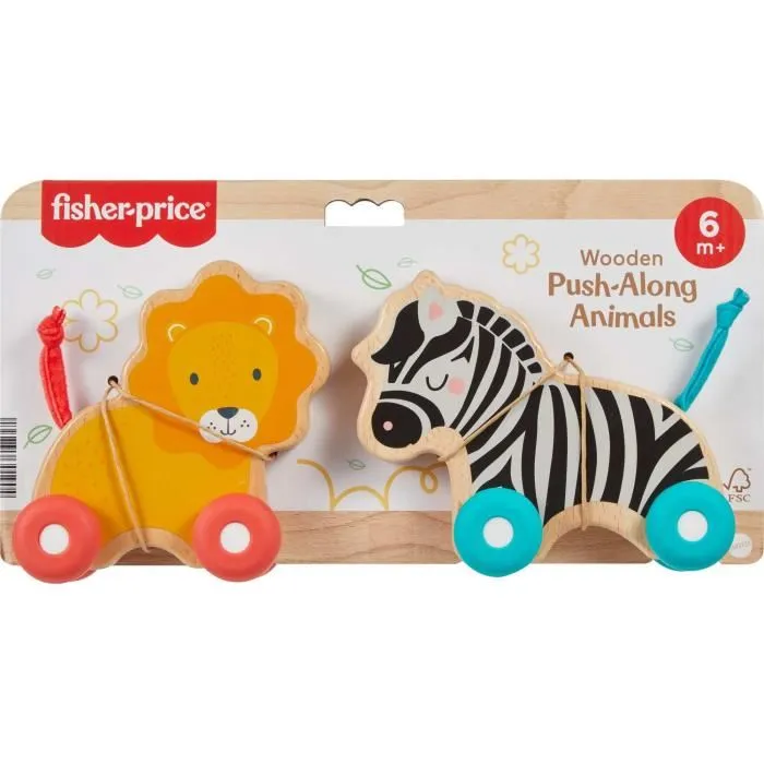 Fisher-Price Animales de madera para empujar con forma de hueso - JFN19 5