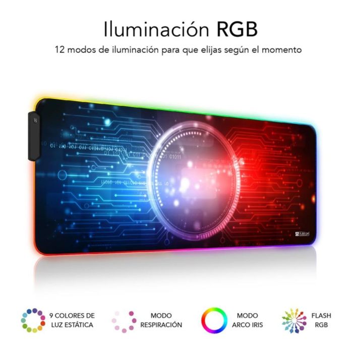 SUBBLIM SUBMP-02RGB12 alfombrilla para ratón Alfombrilla de ratón para juegos Negro, Multicolor 1 SUBBLIM SUBMP-02RGB12 alfombrilla para ratón Alfombrilla de ratón para juegos Negro, Multicolor 1