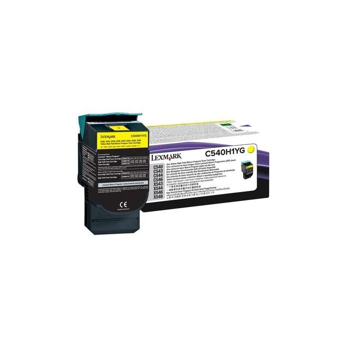 Lexmark C540H1YG - Toner Láser Amarillo para C540 - Original, Rendimiento 2000 Páginas