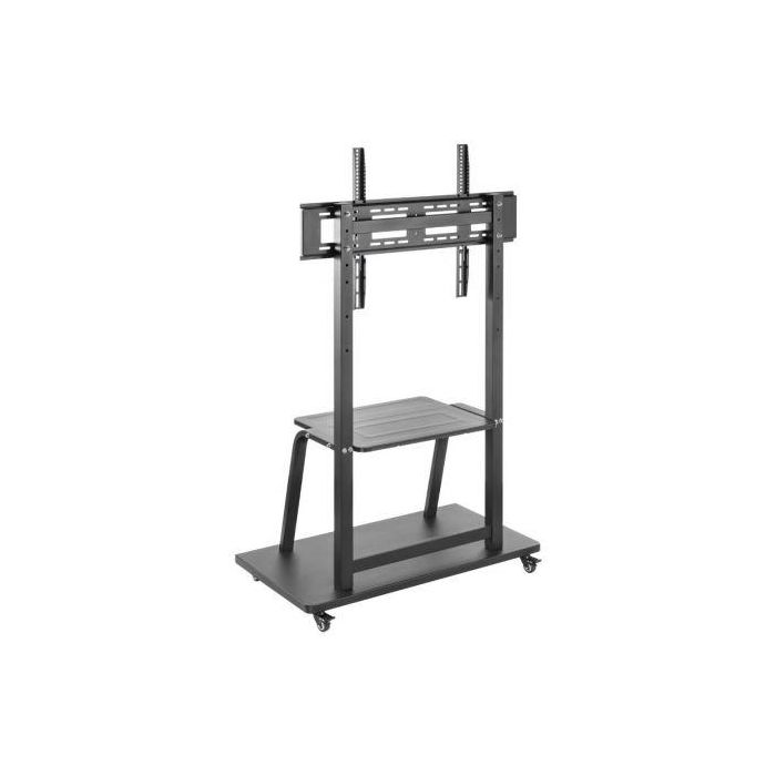 AISENS - SOPORTE DE SUELO ECO CON RUEDA, BANDEJA PARA DVD PARA MONITOR/TV 150KG DE 37-100, NEGRO 1