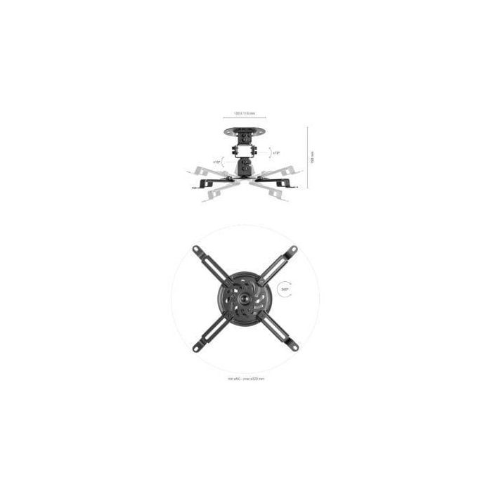 Aisens Soporte Universal Giratorio Inclinable para Proyector, Carga Máxima 13.5kg, Negro 2 Aisens Soporte Universal Giratorio Inclinable para Proyector, Carga Máxima 13.5kg, Negro 2
