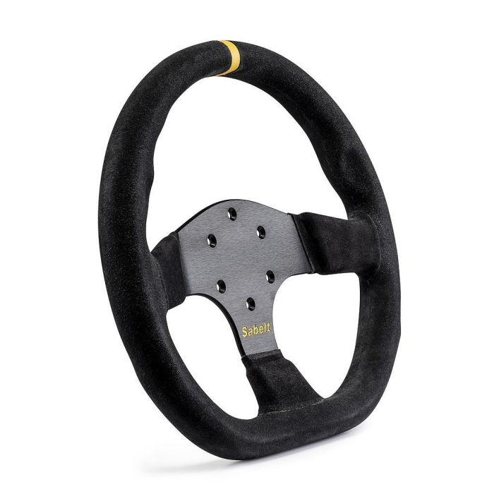 Sabelt SW-733 SBRFVO2026 Volante Plano 3 Hombros 330mm Gamuza Negro con Botón de Cuerno