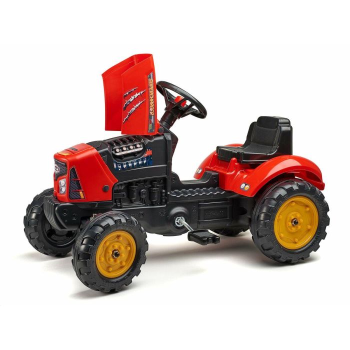 Falk Tractor de pedal Supercharger rojo con capó de apertura y remolque, juguete infantil para 2-5 años 4 Falk Tractor de pedal Supercharger rojo con capó de apertura y remolque, juguete infantil para 2-5 años 4