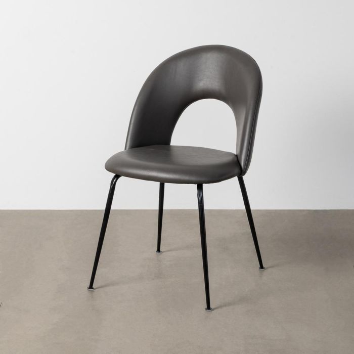Silla Gris Simil Piel Contract 49 X 60 X 81 cm