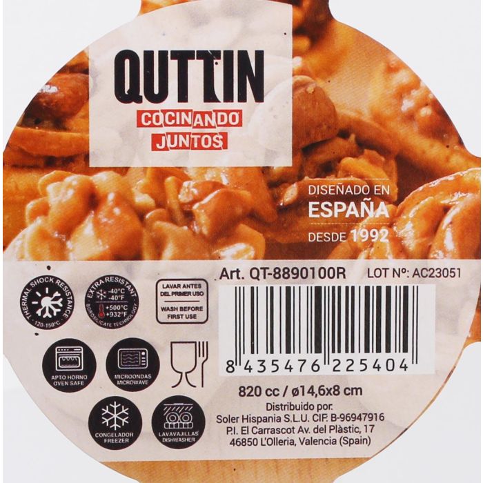 Quttin Bol Mezclador de Vidrio 820 cc - 14.6 cm diámetro x 8.1 cm alto (12 Unidades) 2