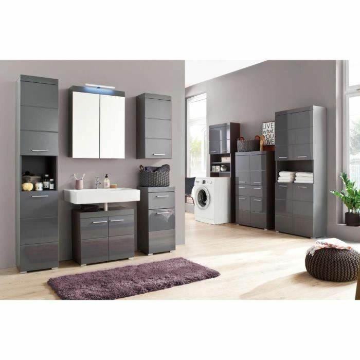 Trendteam Mueble Baño Alto AMANDA TRE4251398961282 1 Puerta Gris 3 Trendteam Mueble Baño Alto AMANDA TRE4251398961282 1 Puerta Gris 3
