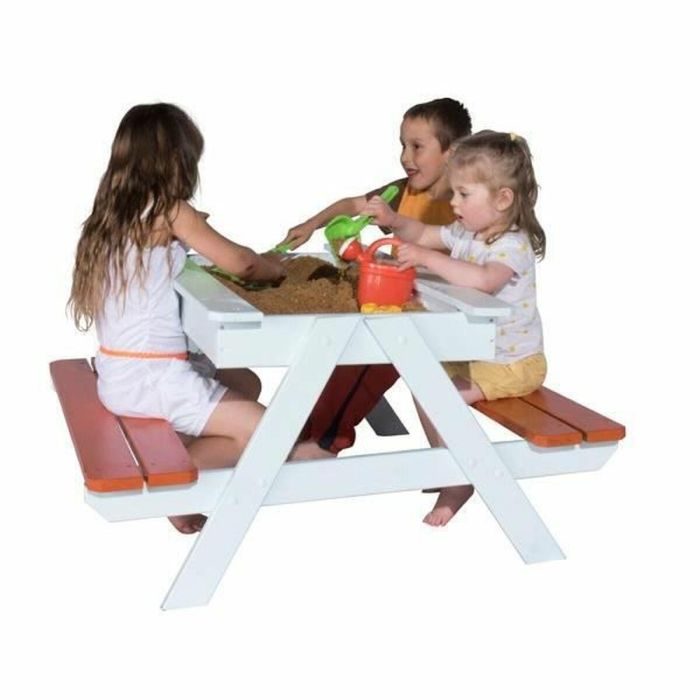 TRIGANO Mesa de madera para niños Pic nic con caja de arena integrada 1