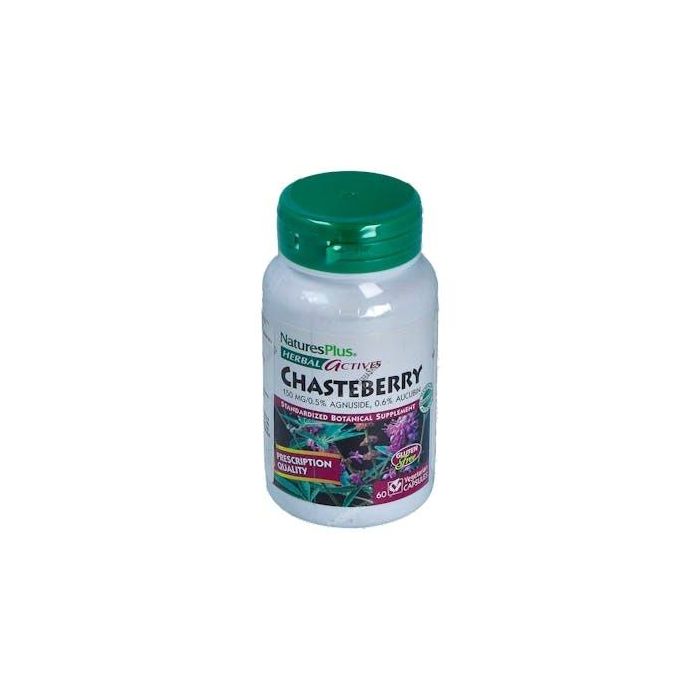 NATURES PLUS Sauzgatillo (Vitex agnus-castus) Estandarizado 0,5% Agnusido y 0,6% Aucubina 60 Cápsulas Veganas