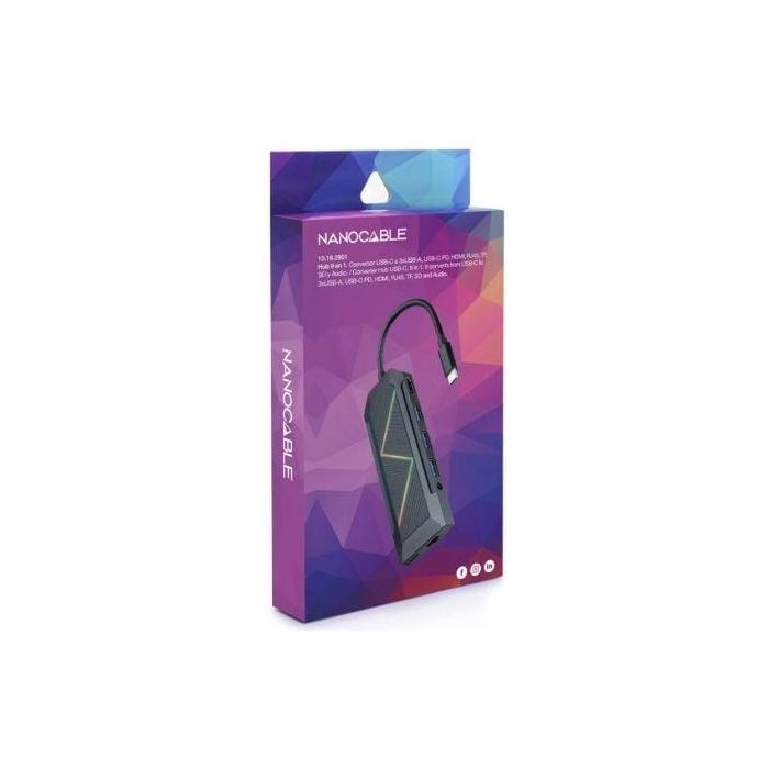 Docking USB Tipo-C Nanocable 10.16.0901/ 3xUSB/ 1xUSB Tipo-C PD/ 1xHDMI/ 1xRJ45/ 1xLector Tarjetas SD TF/ Audio 1 Docking USB Tipo-C Nanocable 10.16.0901/ 3xUSB/ 1xUSB Tipo-C PD/ 1xHDMI/ 1xRJ45/ 1xLector Tarjetas SD TF/ Audio 1