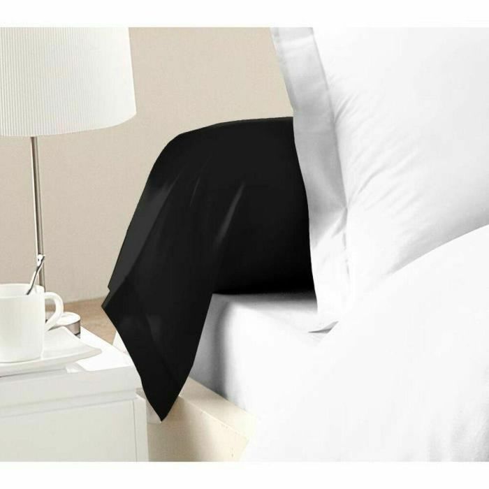 Lovely Home Set de 2 Fundas de Almohada Grandes 100% Algodón OEKO-TEX Tejido Denso 85x185 cm Negro