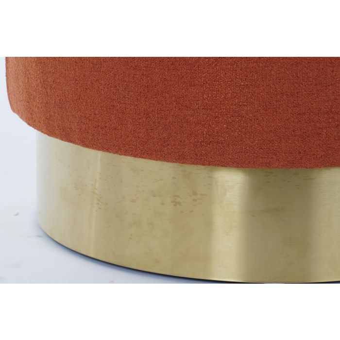 DKD Home Decor Reposapiés Terracota Dorado Metal Microfibra 45 x 40 x 45 cm 2