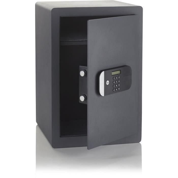 Yale Caja Fuerte de Alta Seguridad Electrónica, Certificación SKG, 49.8L, 52x35x36 cm con Forro Textil y LED