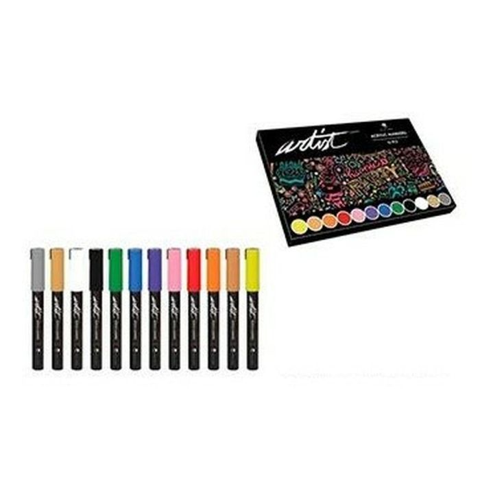 Set de Rotuladores Alex Bog Artist Multicolor 4,5 mm 12 Piezas Set de Rotuladores Alex Bog Artist Multicolor 4,5 mm 12 Piezas