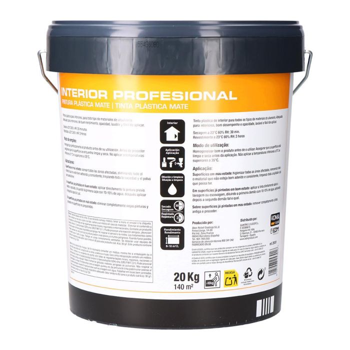 Pintura plástica interior blanca 20 kg 1 Pintura plástica interior blanca 20 kg 1