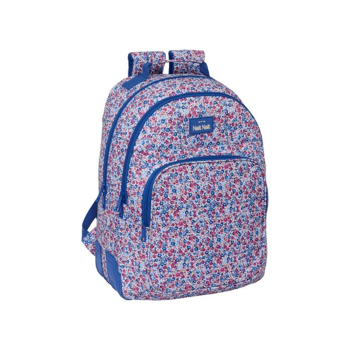 Mochila Safta Doble Con Cantoneras Adaptable A Carro Nait Nait Floresistente Coimbra Azul 420x320x150 mm