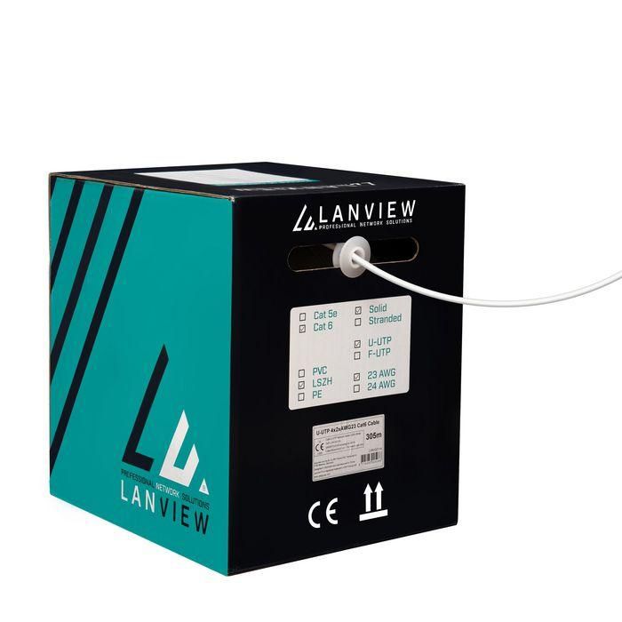 Lanview 305m Cat6 U-UTP cable 4x2xAWG23 LSZH white, B2ca 1 Lanview 305m Cat6 U-UTP cable 4x2xAWG23 LSZH white, B2ca 1