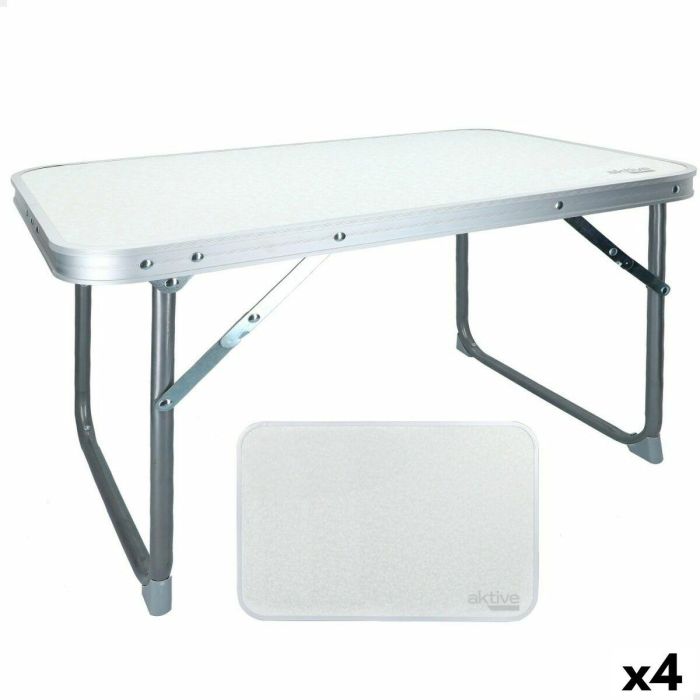 Mesa Plegable Aktive Blanco 60 x 40 x 40 cm (4 Unidades)