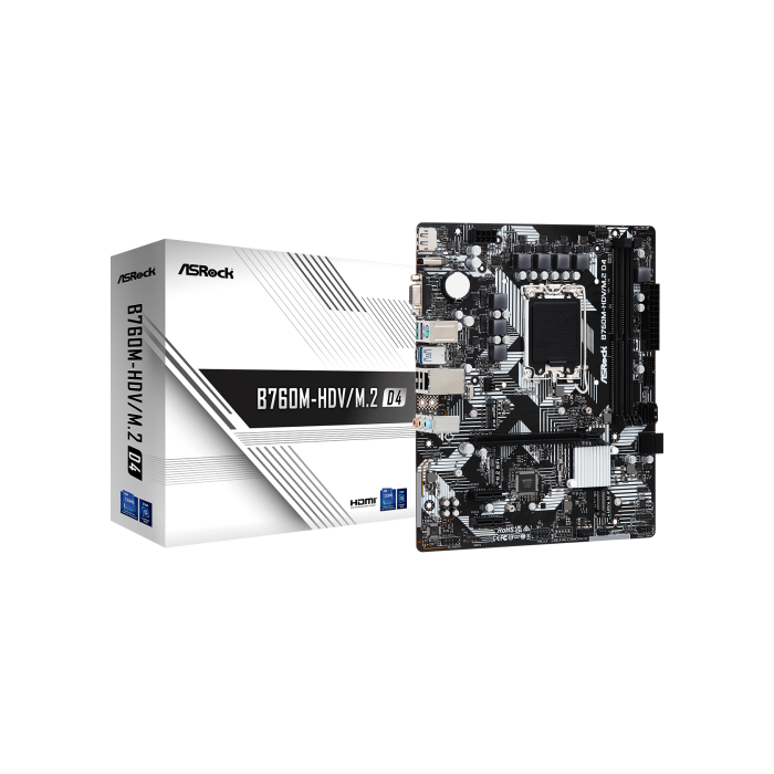 ASRock Placa Base B760M-HDV/M.2 D4 Intel B760 LGA 1700 DDR4 Micro ATX para PC 0 ASRock Placa Base B760M-HDV/M.2 D4 Intel B760 LGA 1700 DDR4 Micro ATX para PC 0