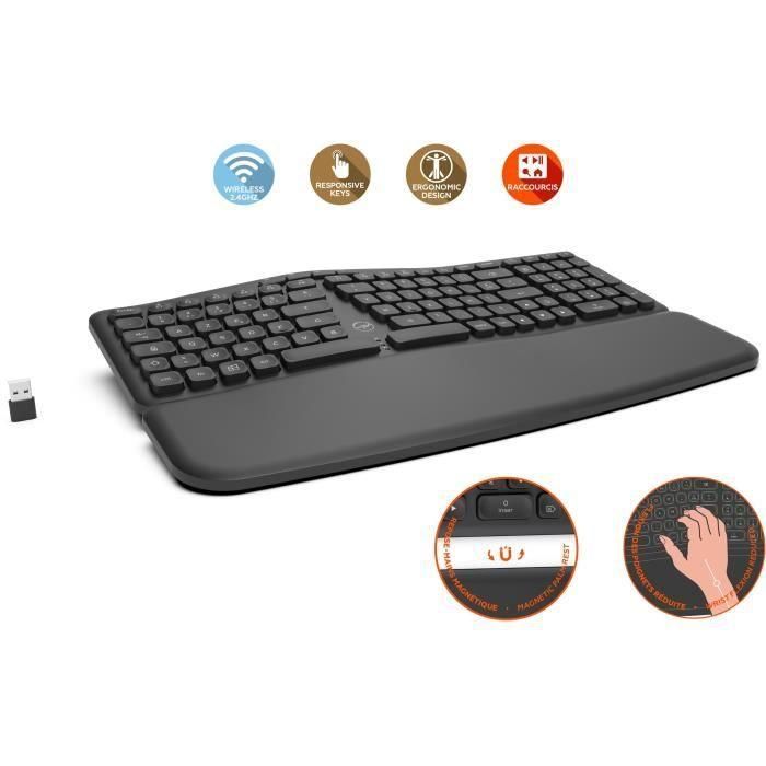 Teclado inalámbrico ergonómico - MOBILITY LAB - ML313153 - Teclas cóncavas - Windows 2