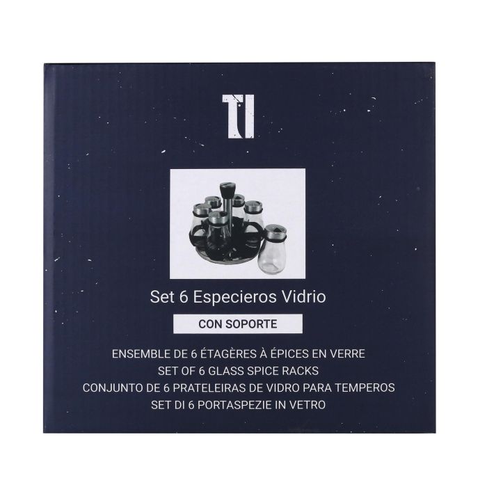Set de 6 especieros de vidrio con soporte Quttin (8 Cajas) 4 Set de 6 especieros de vidrio con soporte Quttin (8 Cajas) 4