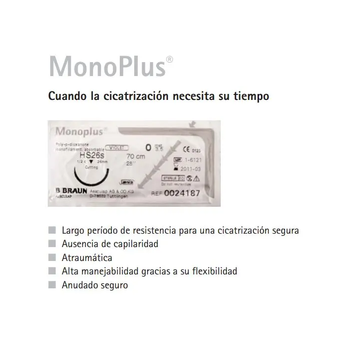 Sutura Monoplus Violet 0 Usp Hs37S 90 cm 12 Unidades Braun