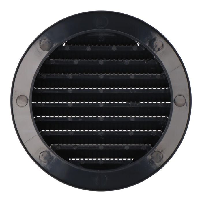 Edm Rejilla de ventilación redonda empotrable con mosquitera Ø100mm ABS gris antracita 1